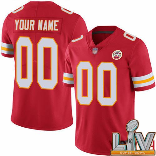 Super Bowl LV 2021 Youth Kansas City Chiefs Customized Red Team Color Vapor Untouchable Custom Limited Football Jersey->customized nfl jersey->Custom Jersey